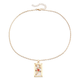 Bijoux transfrontaliers européens et américains Simple monocouche métal mince chaîne rectangulaire Tarot pendentif Hot Girl carte carrée - Product Image 6