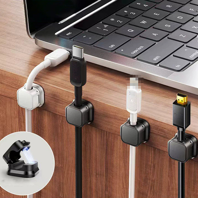 Cheap Price Magnetic Cable Clip Cable Adjustable Cord Holder Under Desk Cable Management Wire Keeper Cable Organizer Holder
