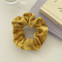 Popular barato Color sólido blanco brillante satén elástico lazos para el cabello bandas Bling reflectante satén Scrunchies mujeres accesorios para el cabello