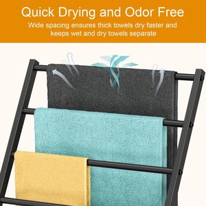 <b>Freestanding</b> towel racks, bathroom towel racks, 4-tier metal towel racks, blanket ladder racks, display racks - Product Image 4