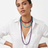 Collier de perles facettées en pierre synthétique, 14+ couleurs, 4mm, rubis, turquoise, améthyste, noir, mode, superposition, OEM, vente en gros