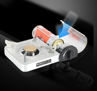 Réchaud à cassette au butane infrarouge portable à brûleur unique, cuisinière de table radiante avec arrêt de sécurité pour le camping, l'extérieur et la maison