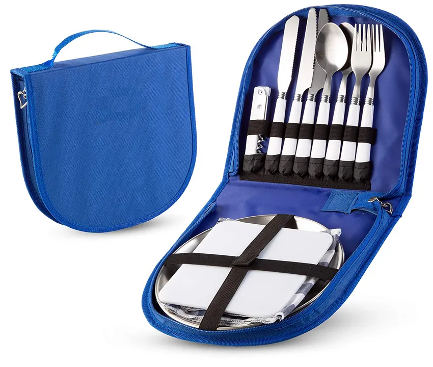 Wholesale Camping Kit Cutlery Organizer Utensil Picnic Set for 2