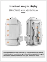 Sac à dos multifonctionnel 55L Spot Ski de grande capacité Séparation sèche et humide Sports Alpinisme Petit sac de taille pour l'extérieur