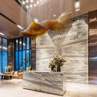Lustre LED personnalisé, créatif, moderne, pour hall d'hôtel, villa, grand, luxueux, en verre, unique, décoratif