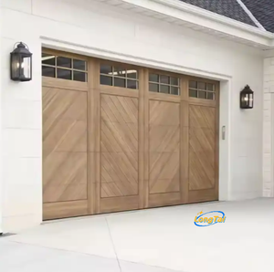 LONG TAI <span class=keywords><strong>Porte</strong></span> <span class=keywords><strong>de</strong></span> <span class=keywords><strong>garage</strong></span> en bois et en alliage d'aluminium moderne texturé 16x7 pour villa facilement installée - Product Image 1