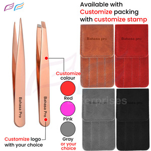 ชุดแหนบดึงขนตาสแตนเลสสีโรสโกลด์แบบ Private Label พร้อมมีดโกนคิ้วปลายเฉียง อุปกรณ์เสริมความงาม - Product Image 6