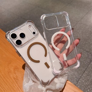Funda Híbrida Magnética de Cuatro Esquinas para iPhone 17 16 15 14 13 12 Pro Max, Carcasa Transparente Anti-amarilleo de PC y TPU para iPhone 17 - Product Image 2