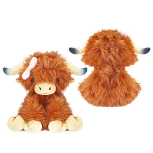 8660 Peluche di Mucca Highland con Fiocco Rosa, Giocattoli Morbidi OEM all'Ingrosso, Regali di <span class=keywords><strong>Natale</strong></span> Ideali per Bambini - Product Image 1