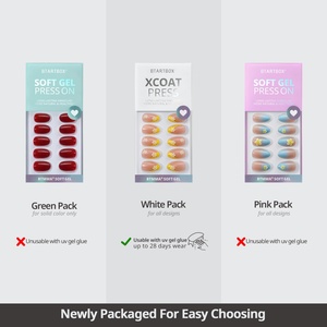 BTArtbox Soft Gel Short False Fake Nails Set with Glue Wholesale Handmade Cat Eye French Tip Gel XCOAT <b>Best</b> Press on Nails Bulk - Product Image 6