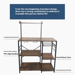 Rangement pour cuisine étagère à livres panier métallique support pour four à micro-ondes support en métal MDF support pour <span class=keywords><strong>boulanger</strong></span> support de rangement pour chariot de cuisine - Product Image 3