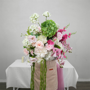 Luxury High Quality Hot Pink Silk Rose <b>flower</b> ball Centerpiece Arrangement artificial orchid Floral ball for Wedding Decoration - Product Image 3