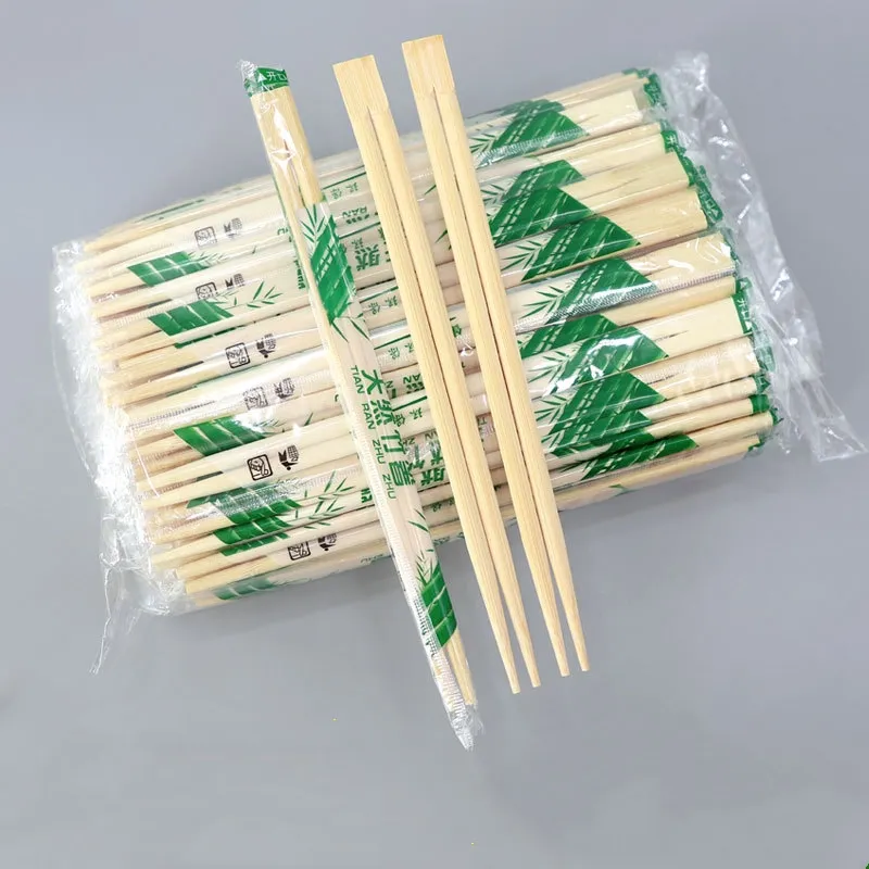 Amazon Top Seller Bamboo Twins Disposable Square Chopsticks Sets Wooden Cutlery Set for Camping Travel