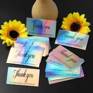Juego de sobres comerciales y tarjetas de agradecimiento de alta calidad, gracias por sus tarjetas de compra con logotipo, tarjeta de agradecimiento para negocios