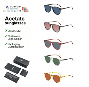 Nouvelles Lunettes de Soleil de Luxe Classiques Rondes Ovales <span class=keywords><strong>en</strong></span> Acétate avec Double Rivet sur les Branches, Verres Polarisés HD, Gafas De <span class=keywords><strong>Sol</strong></span> pour Femmes et Unisexe - Product Image 1