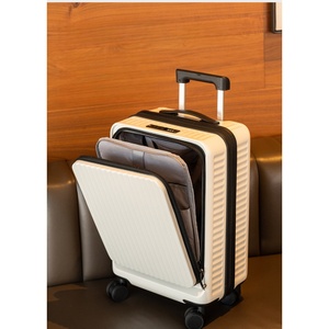 Luxury Front Open Luggage 4-Wheel Trolley Durable Hard Shell <b>Suitcase</b> Luggage Smart <b>Suitcase</b> with USB Charging Port - Product Image 2