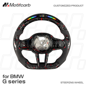 Volante personalizado de fibra de carbono forjado rojo con LED para BMW LCI Upgrade M240i M340i M440i X3 X4 X5 M G05 G20 G29 G30 G87 G80 G82 - Product Image 2