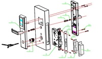 32 Años de Experiencia en Fábrica Desde 1997 Sistema de Cerradura para Hotel con Tarjeta M1 de Acero Inoxidable |   Override con Llave Mecánica + Batería Integrada