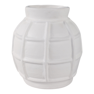Vaso in cartapesta con texture a griglia scultorea, vaso minimalista per fiori, per soggiorno, decorazione per la casa, camera da letto, cucina - Product Image 1
