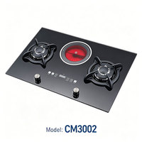 Cuisinière hybride gaz et électrique, plaque de cuisson en verre trempé personnalisable pour la maison