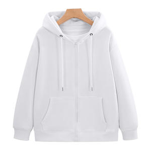 Sudaderas con capucha y cremallera personalizadas de algodón puro, tallas europeas y americanas, sensación de alta gama para primavera y otoño. - Product Image 4