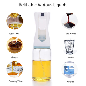 Freidora de aire recargable con logotipo personalizado, dispensador de aceite de oliva comestible de vidrio para cocina, barbacoa, pulverizador, 200ml - Product Image 6