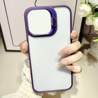 Coque de téléphone GSCASE antichoc avec anneau métallique de protection d'objectif et support pour iPhone 16 Pro Max 14 15 Plus 13 12 11