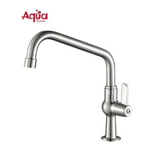 Hot Selling Modern Contemporary <b>Brushed</b> Kitchen Faucet <b>Deck</b> Mounted Rotatable Tap Swivel Spout Ceramic Valve Hotels SS304 - Product Image 1