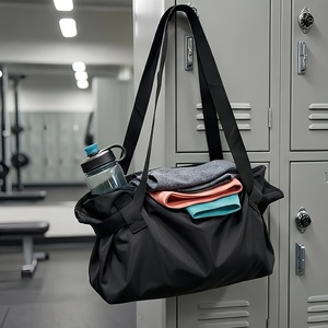 Bolsa de Viaje de Gran Capacidad, Ligera, con Cierre de Gancho y Bucle de Poliéster, para Viajes, Gimnasio, Portátil, Campamento, con Cordón Ajustable - Product Image 2