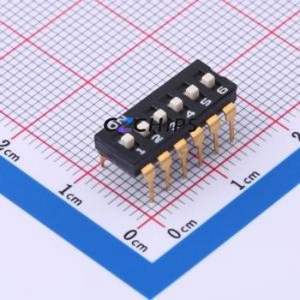 YDD06H2 DIP Switch Through hole Component (THT) Switch ( Number of Switch Sections: 6 )( Lead Spacing: 2.54mm )( Color: Black ) - Product Image 1