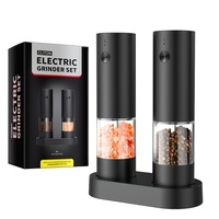 Moulin à sel et poivre électrique, lames en acier inoxydable, rechargeable par USB, réglage de la grosseur, grande capacité, lumière LED, utilisation à une main