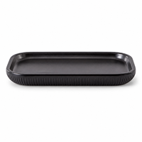 Assiette rectangulaire en mélamine noire sans BPA, écologique, incassable, de qualité alimentaire, compatible lave-vaisselle, pour apéritifs/sauces de fête