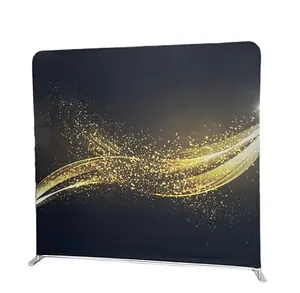 Portable Polyester Eco-friendly Fabric Tension Display Wedding Backdrop Stands For Commerce Parties
