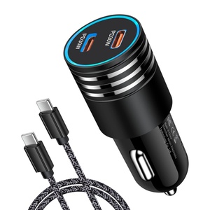 Bán Buôn Xách Tay Phổ Kép Cổng <span class=keywords><strong>USB</strong></span> Pd Mini 60W Loại C Xe Sạc Nhanh Phí Adapter Với Biểu Tượng Tùy Chỉnh Cho Điện Thoại Di Động - Product Image 2