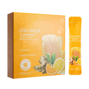 Masque facial éclaircissant et hydratant au collagène, curcuma et vitamine E, vente en gros, 4g*20 paquets, GZ RTS, commande mixte en vrac, livraison en 3 jours - Product Image 2