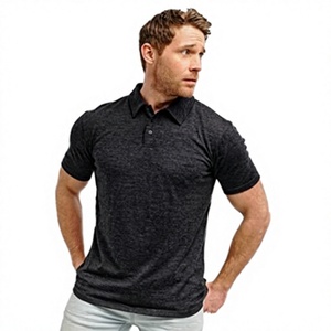 Polo en tricot à manches courtes pour homme, couleur unie, respirant, coupe décontractée, longueur normale - Product Image 1