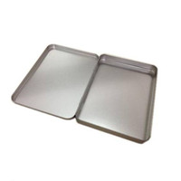 Boîte en métal rectangulaire à charnières, mini boîte de rangement pour jeux de puzzle, étui en fer carré avec impression personnalisée pour emballage de jouets et cadeaux