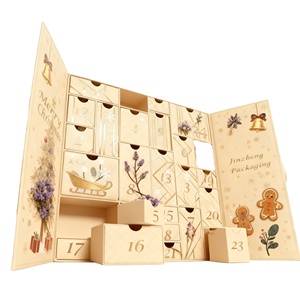 Carton <span class=keywords><strong>rouge</strong></span> personnalisé <span class=keywords><strong>de</strong></span> Noë<span class=keywords><strong>l</strong></span> compte à rebours <span class=keywords><strong>calendrier</strong></span> <span class=keywords><strong>de</strong></span> <span class=keywords><strong>l</strong></span>'<span class=keywords><strong>avent</strong></span> cosmétiques feuille d'or gaufrage estampage inventaire boîtes en papier - Product Image 3