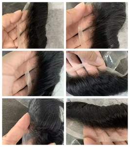 Peluca Rizada H218 para Hombre Cabello Humano Color 1A# Tamaño 8*10 Línea de Cabello Gradual Base de Encaje Completo Transpirable Precio al por Mayor Envío Rápido - Product Image 4