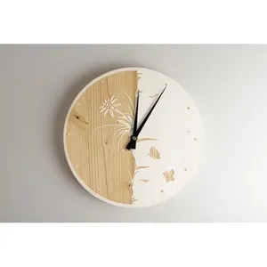 Spruce <b>wood</b> <b>wall</b> <b>clock</b> sustainable merchandising - Product Image 3