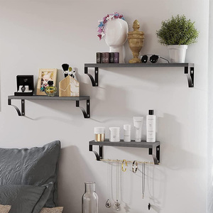 <span class=keywords><strong>Étagère</strong></span>s murales en <span class=keywords><strong>bois</strong></span> de style industriel, <span class=keywords><strong>étagère</strong></span> murale flottante avec <span class=keywords><strong>métal</strong></span> noir vintage - Product Image 3