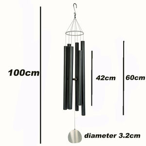 Peerless Craft - Decoración de Pared de Cobre Antiguo, Madera y Metal de 42 Pulgadas, Estilo <span class=keywords><strong>Art</strong></span> <span class=keywords><strong>Deco</strong></span>, Resistente a la Intemperie, con 6 Tubos de Música de Tono Suave, para Decoración del Hogar - Product Image 5