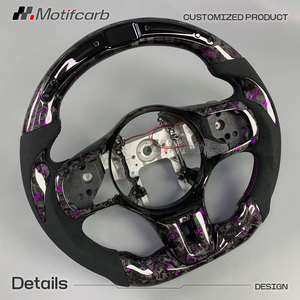 Volante Deportivo Personalizado de Fibra de Carbono Forjado en Color Morado con LED para Mitsubishi Lancer Evolution X GSR MR X Final Edition 2008-2016 - Product Image 3