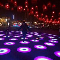 Lumières LED circulaires portables à changement de couleur pour piste de danse arc-en-ciel, prix de gros