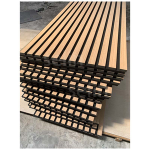 Vente directe d'usine, panneau mural en bois à lattes acoustiques, réduction du bruit, panneau mural insonorisant en fibre de polyester - Product Image 1