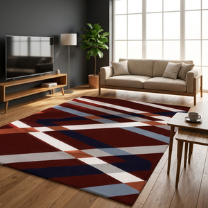 Modern Geometric Living Room Polyester Carpet Non-Slip Printed Medium Pile <b>Floor</b> Rug Easy <b>Clean</b> <b>Machine</b> Made Indoor Home High - Product Image 3