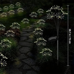 ไฟดอกไม้ไฟ LED พลังงานแสงอาทิตย์1ชิ้น, ไฟสวนกลางแจ้งกันน้ำมี8โหมดโคมไฟสนามหญ้าไฟภูมิทัศน์สำหรับงานปาร์ตี้คริสมาสต์ - Product Image 3