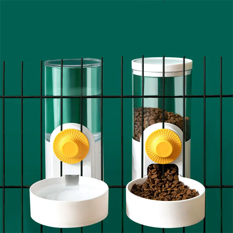 Gravity Auto Dog Puppy Feeder Waterer Set Automatic Pet Hanging Water Dispenser for Cage Crate Kennel