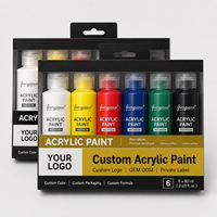 Ensemble de tubes de peinture acrylique Giorgione 6 couleurs 60 ml pour toile, verre, papier - Emballage personnalisé avec logo OEM, vente en gros