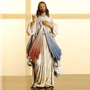 Vente en gros de figurines religieuses artificielles personnalisées pour la décoration de Pâques, figurine de Jésus en résine de la Divine Miséricorde, fabriquée à la main - Product Image 2
